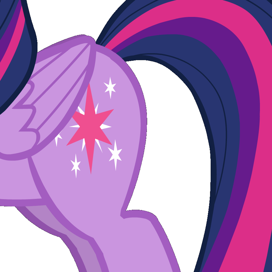 Size: 900x900 | Tagged: safe, artist:duskyzombie, derpibooru original, character:starlight glimmer, character:twilight sparkle, character:twilight sparkle (alicorn), species:alicorn, species:pony, species:unicorn, animated, butt touch, female, flank, gif, hoof on butt, hooves, mare, offscreen character, plot, simple background, solo focus, transparent background, wat