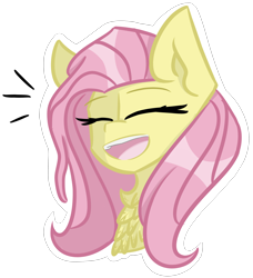Size: 3272x3588 | Tagged: safe, artist:pointdelta, character:fluttershy, species:pony, bust, chest feathers, cute, eyes closed, female, open mouth, portrait, shyabetes, simple background, solo, transparent background