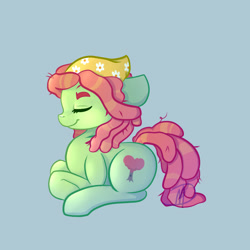 Size: 800x800 | Tagged: safe, artist:mdragonflame, character:tree hugger, species:earth pony, species:pony, cute, eyes closed, female, huggerbetes, mare, profile, prone, solo