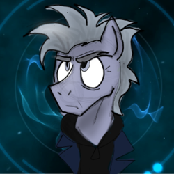 Size: 320x320 | Tagged: source needed, safe, artist:ivoryspark, character:doctor whooves, character:time turner, species:pony, bust, clothing, doctor who, elderly, eyebrows, gray mane, hoodie, old, peter capaldi, peter clopaldi, ponified, rocktor whooves, rocktorwhooves, solo, the doctor, tumblr:ask rocktor whooves, twelfth doctor, wrinkles