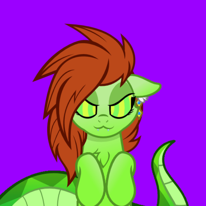 Size: 720x720 | Tagged: dead source, safe, artist:nxzc88, oc, oc only, oc:anguis flake, species:lamia, animated, cute, gif, hypnosis, kaa eyes, looking at you, original species, simple background, solo, tail wag, tongue flick, tongue out