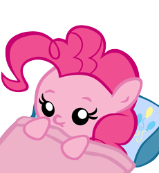 Size: 1341x1455 | Tagged: safe, artist:jrk08004, character:pinkie pie, species:pony, baby, baby pie, baby pony, beady eyes, blanket, cute, diapinkes, female, pillow, simple background, solo, transparent background, vector