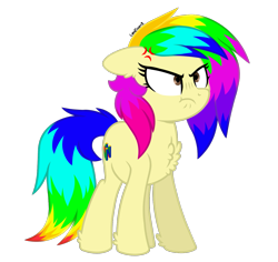 Size: 1401x1321 | Tagged: safe, artist:leaficun3, base used, oc, oc:rainbowtashie, species:earth pony, species:pony, cross-popping veins, original character do not steal