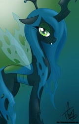 Size: 2088x3261 | Tagged: safe, artist:bronyfang, character:queen chrysalis, species:changeling, changeling queen, female, solo