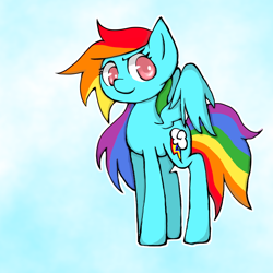 Size: 700x700 | Tagged: safe, artist:destroyer_aky, character:rainbow dash, species:pegasus, species:pony, colored pupils, female, pixiv, solo