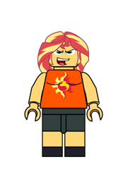 Size: 640x853 | Tagged: safe, artist:thatradhedgehog, character:sunset shimmer, my little pony:equestria girls, crossover, cute, lego, minifig