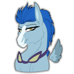 Size: 512x512 | Tagged: safe, artist:xxhuntersguardianxx, character:nightshade, species:pegasus, species:pony, blaze (coat marking), bust, female, floating wings, goggles, lidded eyes, looking at you, mare, missing accessory, simple background, smiling, smirk, solo, sticker, transparent background, wings