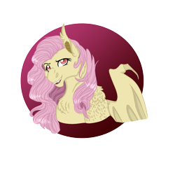 Size: 2100x2100 | Tagged: safe, artist:xxhuntersguardianxx, character:flutterbat, character:fluttershy, species:bat pony, species:pony, bat ponified, bust, chest fluff, ear fluff, fangs, female, looking at you, mare, one wing out, open mouth, race swap, raised eyebrow, simple background, solo, transparent background, wing claws