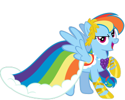 Size: 2024x1630 | Tagged: safe, artist:mattbas, character:rainbow dash, species:pegasus, species:pony, episode:suited for success, g4, my little pony: friendship is magic, >:d, beautiful, clothing, cute, dashabetes, dress, female, gala dress, hoof shoes, looking at you, mare, rainbow dash always dresses in style, raised hoof, simple background, smiling, smirk, solo, transparent background, vector, wings