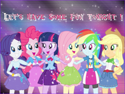 Size: 1024x768 | Tagged: safe, artist:natoumjsonic, character:applejack, character:fluttershy, character:pinkie pie, character:rainbow dash, character:rarity, character:twilight sparkle, episode:a perfect day for fun, g4, my little pony: equestria girls, my little pony:equestria girls, text