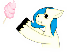 Size: 1147x837 | Tagged: safe, artist:goldentigeress14, oc, oc only, species:earth pony, species:pony, cotton candy, food, solo