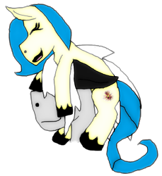 Size: 787x858 | Tagged: safe, artist:goldentigeress14, oc, oc only, oc:sunlight, oc:thunderbolt, species:earth pony, species:pony, eyes closed, simple background, transparent background