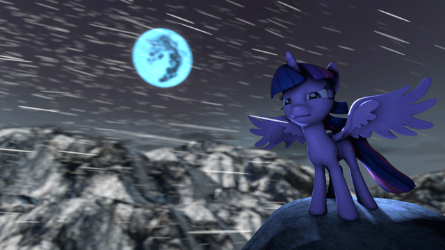 Size: 640x360 | Tagged: safe, artist:dazzion, character:twilight sparkle, character:twilight sparkle (alicorn), species:alicorn, species:pony, 3d, animated, female, full moon, gif, mare in the moon, moon, solo, source filmmaker