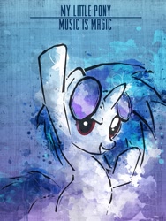 Size: 675x900 | Tagged: safe, artist:mlp-frank, part of a set, character:dj pon-3, character:vinyl scratch, species:pony, female, part of a series, solo, title drop
