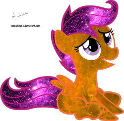 Size: 2500x2449 | Tagged: safe, artist:und34d951, character:scootaloo, species:pony, female, solo, space