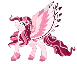 Size: 639x535 | Tagged: safe, artist:a-chatty-cathy, base used, character:pinkie pie, species:pegasus, species:pony, g5 leak, leak, alternate design, female, pegasus pinkie pie, pinkie pie (g5), race swap, simple background, solo, transparent background