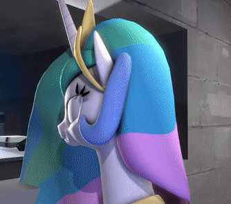 Size: 334x295 | Tagged: safe, artist:krunkidile, character:princess celestia, species:pony, 3d, animated, cartoon horse program, female, looking at you, queen horseytime