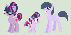 Size: 980x484 | Tagged: safe, artist:deppressedunicorn, base used, character:microchips, character:twilight sparkle, character:twilight sparkle (scitwi), oc, oc:photon phanny, parent:sci-twi, species:pony, species:unicorn, ship:microlight, equestria girls ponified, family, female, male, offspring, parent:microchips, parents:microlight, ponified, shipping, straight, unicorn sci-twi