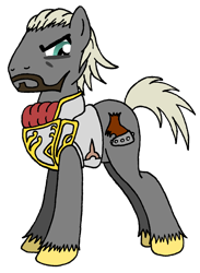 Size: 1027x1401 | Tagged: safe, artist:sephiroth7734, species:earth pony, species:pony, beard, facial hair, galcian, male, ponified, simple background, skies of arcadia, solo, stallion, transparent background