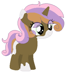 Size: 266x295 | Tagged: safe, artist:nightcorecat123, base used, oc, parent:button mash, parent:sweetie belle, parents:sweetiemash, species:pony, species:unicorn, female, filly, offspring, simple background, white background