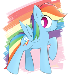 Size: 1900x1950 | Tagged: safe, artist:kemofoo, character:rainbow dash, species:pegasus, species:pony, female, mare, pixiv, profile, rainbow background, solo