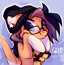 Size: 1071x1080 | Tagged: safe, artist:angrygem, oc, species:pegasus, species:pony, clothing, glasses, hat, scarf, solo