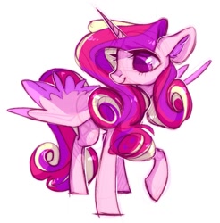 Size: 1063x1080 | Tagged: safe, artist:angrygem, character:princess cadance, species:alicorn, species:pony, female, mare, smiling, solo