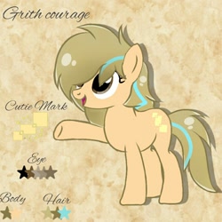 Size: 1280x1280 | Tagged: safe, artist:grithcourage, oc, oc only, oc:grith courage, species:earth pony, species:pony, cutie mark, female, mare, reference sheet, solo