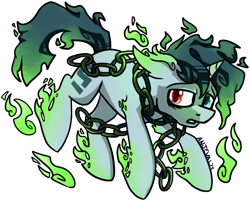 Size: 560x450 | Tagged: safe, artist:anjevalart, species:pony, chains, ghost