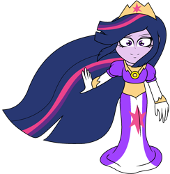 Size: 1468x1504 | Tagged: safe, artist:enderboy1908, character:twilight sparkle, character:twilight sparkle (alicorn), episode:the last problem, g4, my little pony: friendship is magic, my little pony:equestria girls, clothing, crown, dress, jewelry, older, older twilight, princess twilight 2.0, regalia, simple background, transparent background
