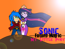 Size: 1600x1200 | Tagged: safe, artist:enderboy1908, character:sonic the hedgehog, character:twilight sparkle, character:twilight sparkle (alicorn), species:alicorn, species:human, species:pony, episode:the last problem, g4, my little pony: friendship is magic, my little pony:equestria girls, spoiler:s09, crossover, sonic the hedgehog (series)