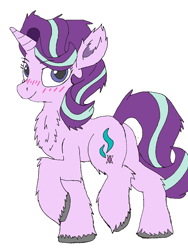 Size: 768x1024 | Tagged: safe, artist:danksailor, character:starlight glimmer, species:pony, blushing, chest fluff, female, fluffy, glim glam, glimmy, solo
