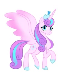 Size: 767x922 | Tagged: safe, artist:ohjeetorig, character:princess flurry heart, species:alicorn, species:pony, crown, female, jewelry, official fan art, older, older flurry heart, regalia, simple background, solo, white background