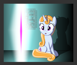 Size: 1400x1179 | Tagged: safe, artist:aquilateagle, character:summer meadow, species:pony, species:unicorn, season 8, spoiler:s08, circuit, curly mane, cutie mark, female, friendship student, mare, portal, rift, shadow, solo, vector