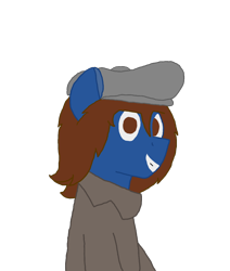 Size: 1050x1237 | Tagged: safe, artist:derpy_the_duck, oc, oc only, oc:derp, species:earth pony, species:pony, 1930s, bipedal, bust, clothing, looking at you, solo