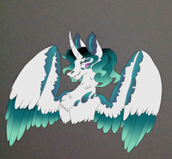 Size: 1718x1593 | Tagged: safe, artist:nightshade2004, oc, oc:aurelius, parent:king sombra, parent:twilight sparkle, parents:twibra, species:alicorn, species:pony, bust, male, offspring, portrait, solo, stallion, two toned wings, wings