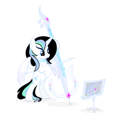 Size: 900x900 | Tagged: safe, artist:angelea-phoenix, oc, oc:starveil, species:alicorn, species:pony, double bass, electric double bass, female, mare, musical instrument, simple background, solo, transparent background