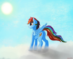 Size: 2500x2000 | Tagged: safe, artist:crimsonwolf360, character:rainbow dash, species:pony, backwards cutie mark, cloud, female, high res, solo