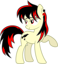 Size: 8000x8874 | Tagged: safe, artist:d4svader, oc, oc:raven fear, species:pony, .svg available, bedroom eyes, cool, raised hoof, simple background, transparent background, vector