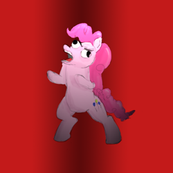 Size: 800x800 | Tagged: safe, artist:theslendid, character:pinkie pie, species:earth pony, species:pony, angry, bipedal, female, mare, solo