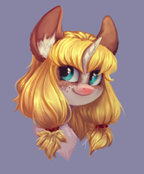 Size: 2500x3000 | Tagged: safe, artist:thewickedvix, oc, oc only, oc:syl, species:pony, species:unicorn, bust, female, mare, portrait, simple background, solo