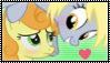 Size: 99x57 | Tagged: dead source, safe, artist:woop-de-de-doo, character:carrot top, character:derpy hooves, character:golden harvest, species:pegasus, species:pony, ship:derpytop, deviantart stamp, female, lesbian, mare, shipping, stamp, underp