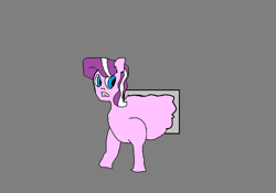 Size: 1392x972 | Tagged: safe, artist:coltfan97, character:diamond tiara, species:pony, 1000 hours in ms paint, chubby, chubby diamond, colored, female, flat colors, low quality, solo, stuck, window