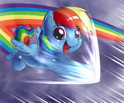 Size: 2400x2000 | Tagged: safe, artist:furnut5158, character:rainbow dash, species:pegasus, species:pony, female, flying, mare, open mouth, rainbow trail, smiling, solo, sonic rainboom