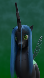 Size: 2160x3840 | Tagged: safe, artist:radiomann01, character:queen chrysalis, species:changeling, 3d, blender, bust, changeling queen, female, looking at you, portrait, render, solo