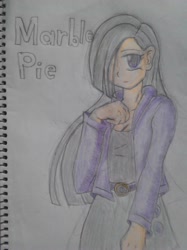 Size: 1024x1366 | Tagged: safe, artist:a.s.e, character:marble pie, species:human, clothing, drawing, female, humanized, sketch, solo, traditional art