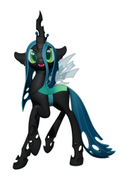 Size: 1024x1308 | Tagged: safe, artist:fluffyrescent, artist:uncertainstardust, character:queen chrysalis, species:changeling, 2d to 3d, 3d, blender, changeling queen, cute, cutealis, female, simple background, solo, transparent background