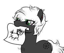Size: 1200x1000 | Tagged: safe, artist:arrgus-korr, base used, oc, oc only, oc:graii tryggvason, species:pony, drawing, halfbody, male, piercing, simple background, smiling, solo, stallion, white background