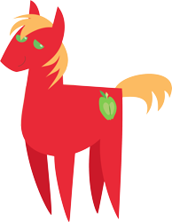 Size: 2000x2578 | Tagged: safe, artist:secret-asian-man, edit, editor:slayerbvc, character:big mcintosh, species:earth pony, species:pony, accessory-less edit, male, missing accessory, pointy ponies, simple background, solo, stallion, transparent background, vector, vector edit