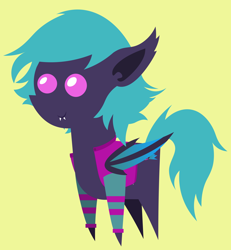 Size: 4816x5216 | Tagged: safe, artist:egor418, oc, oc only, oc:moondrive, species:bat pony, species:pony, bat pony oc, clothing, derpfest, female, mare, pointy ponies, simple background, solo